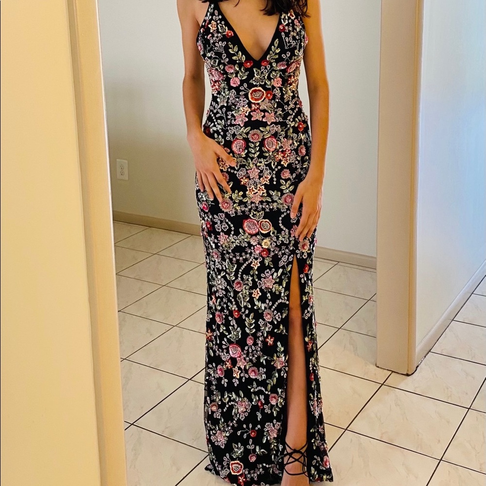 Primavera Couture 3073 Beaded V-Neck Prom Dress